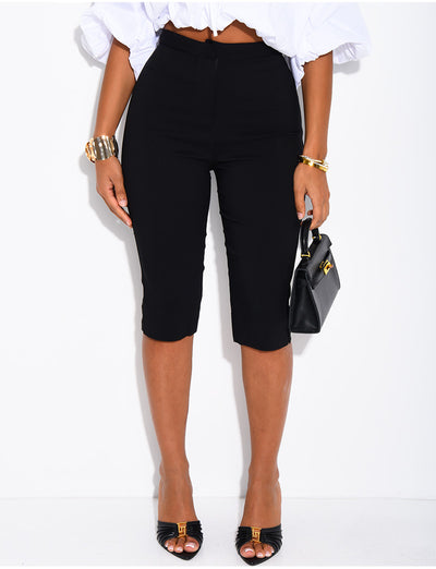 Pantalon capri en tissu stretch