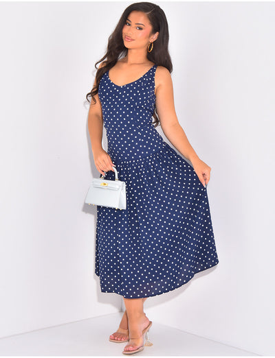 Robe à fines bretelles et petits pois