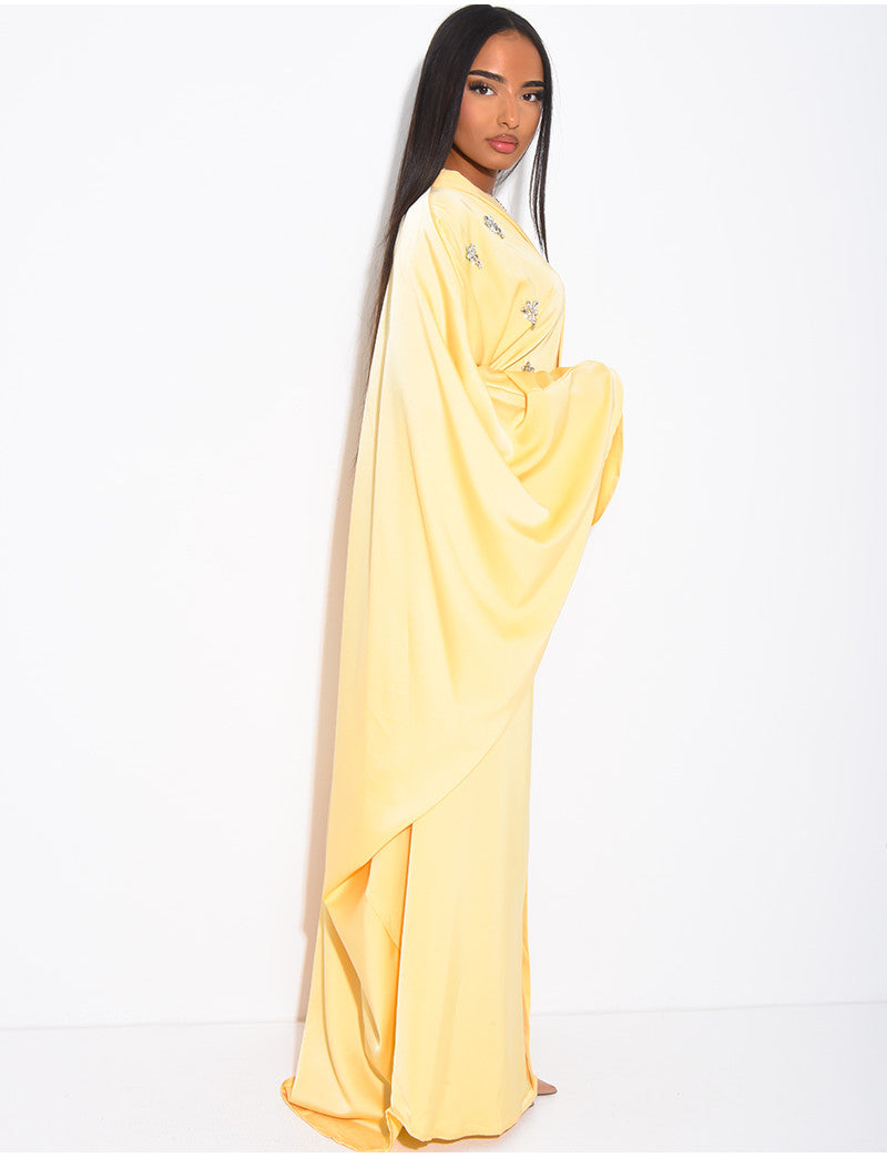 Abaya papillon à nouer ornée cristaux