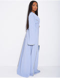 Abaya en satin ornée de cristaux et ceinture + broche à la taille
