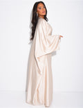 Abaya papillon à cristaux sur le col et les bordures