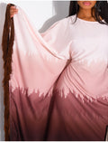 Abaya en satin dégradé à franges sur les bordures