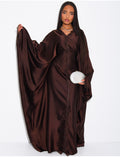 Abaya papillon à empiècements en dentelle