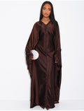 Abaya papillon à empiècements en dentelle