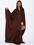 Abaya papillon en satin Dubai & coutures argentées