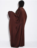 Abaya papillon en satin Dubai & coutures argentées