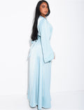 Abaya premium à bordures perlées et ceinture assortie