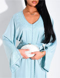 Abaya premium à bordures perlées et ceinture assortie