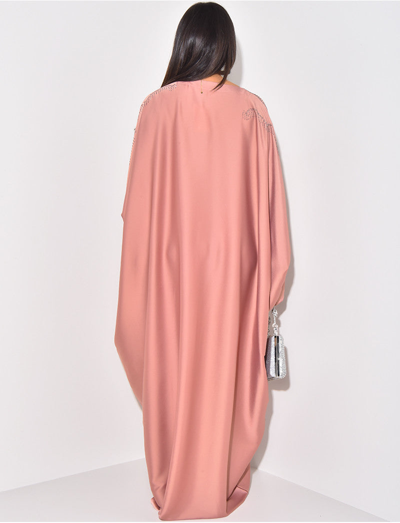 Abaya papillon ornée de strass à nouer à l'intérieur