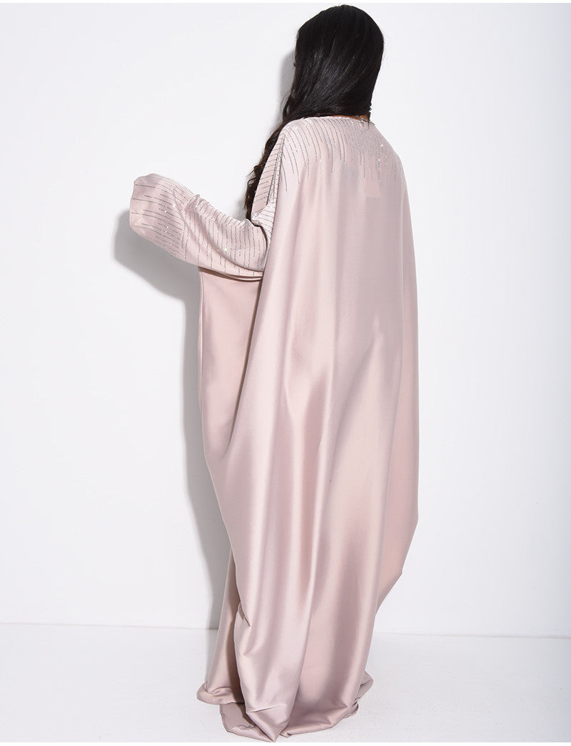Abaya papillon ornée de strass à nouer à l'intérieur