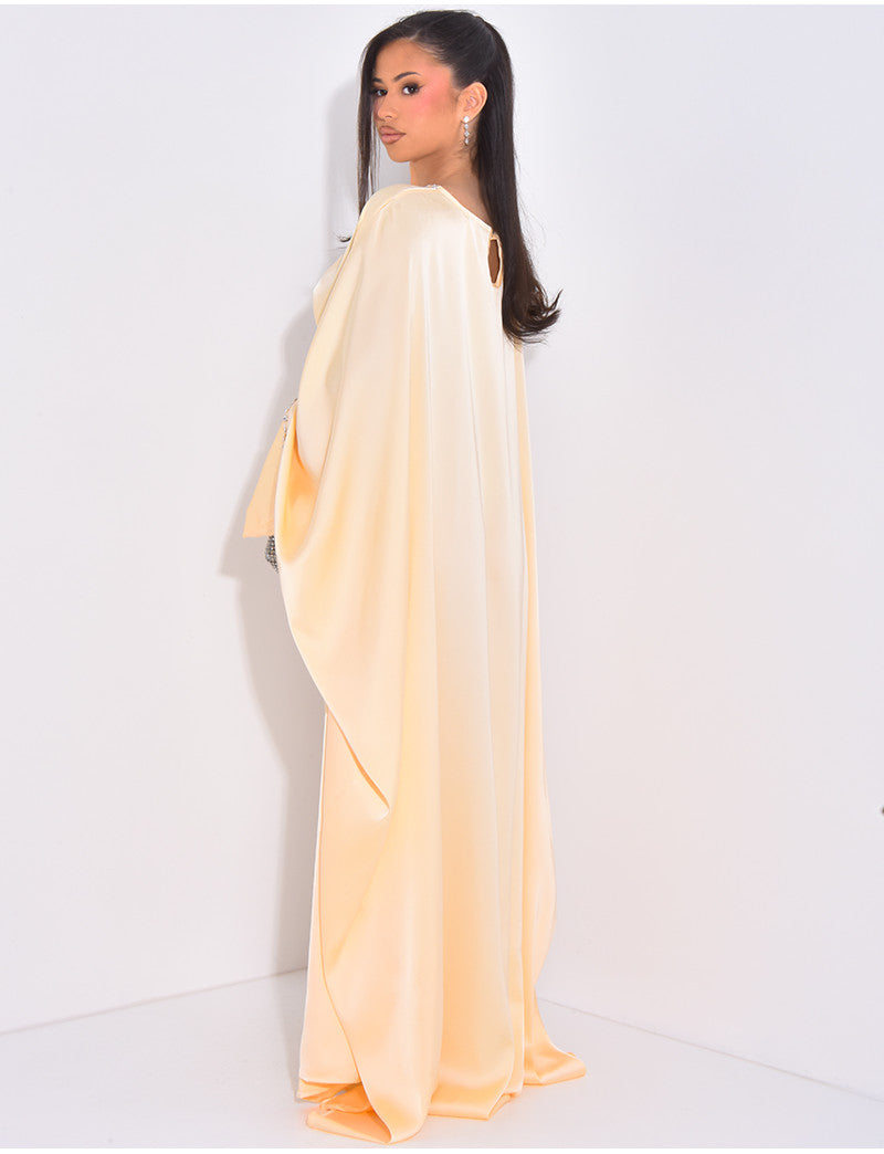 Abaya papillon à strass à nouer à l'intérieur