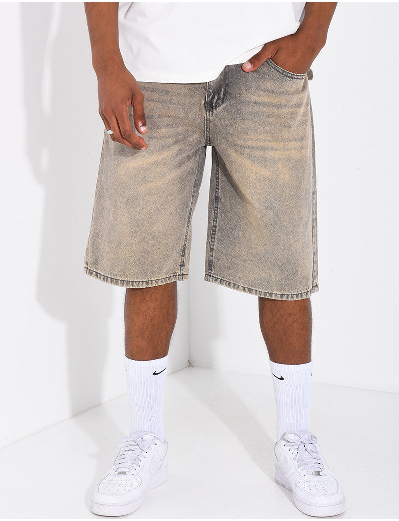 Bermuda en jeans délavé