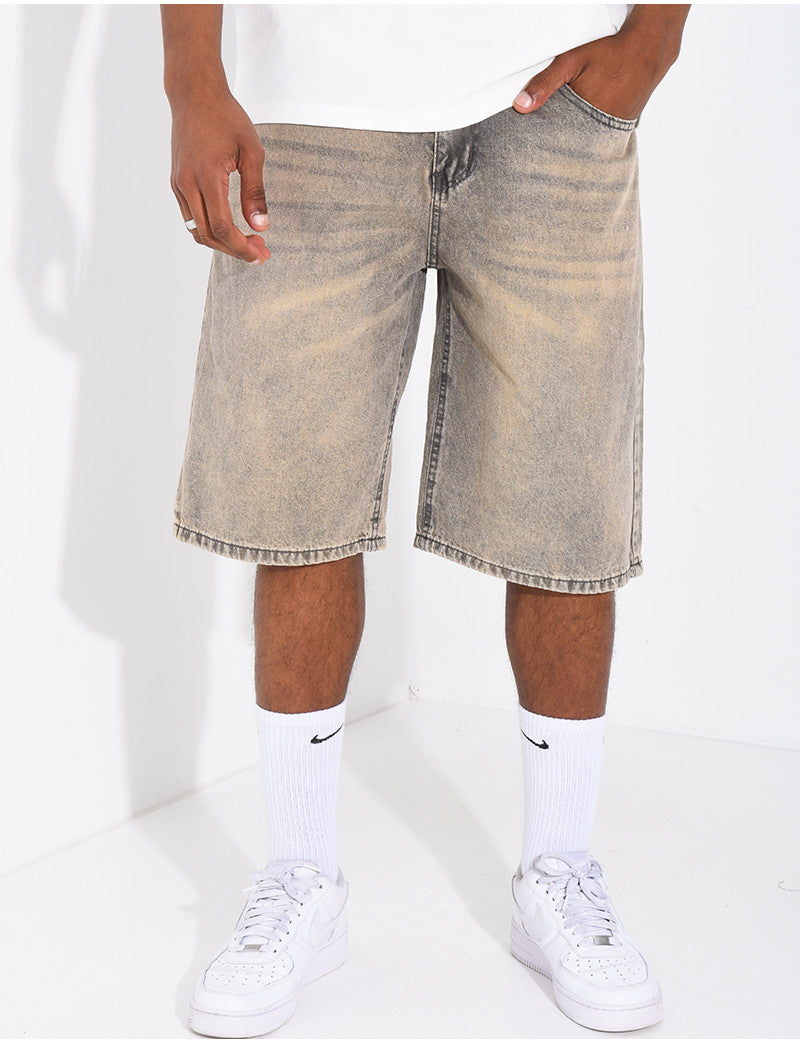 Bermuda en jeans délavé