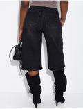Bermuda large en jeans