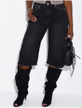 Bermuda large en jeans