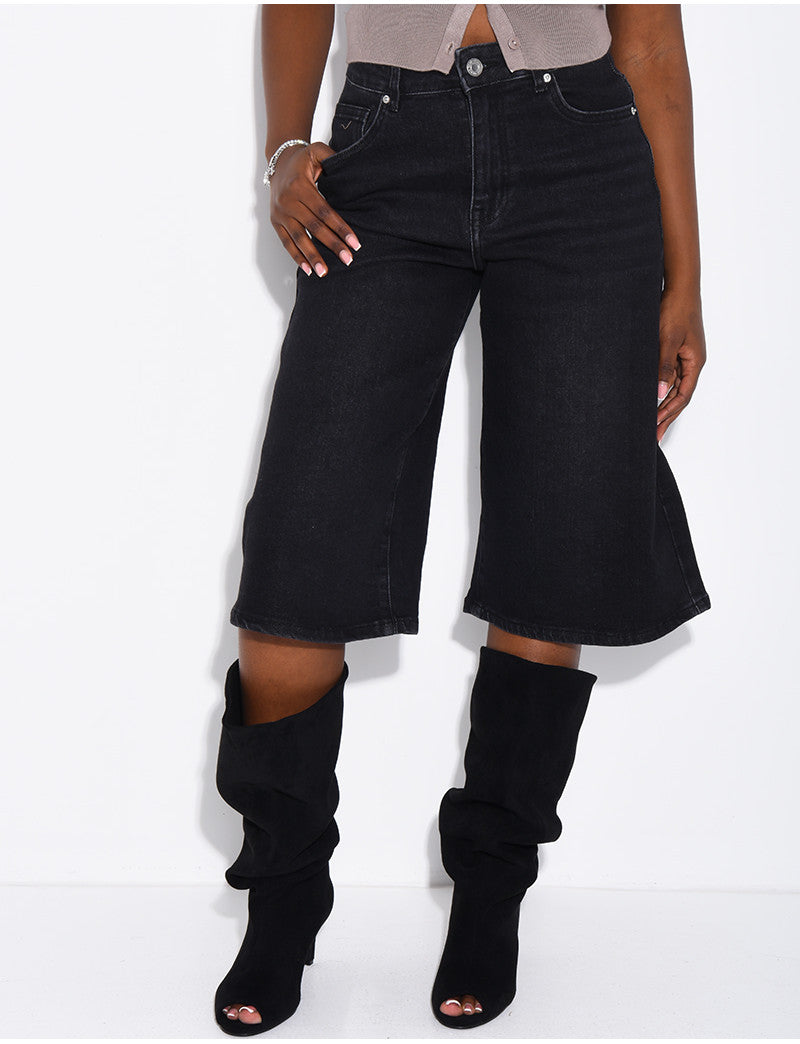 Bermuda en jeans style carpenter