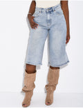 Bermuda en jeans style carpenter