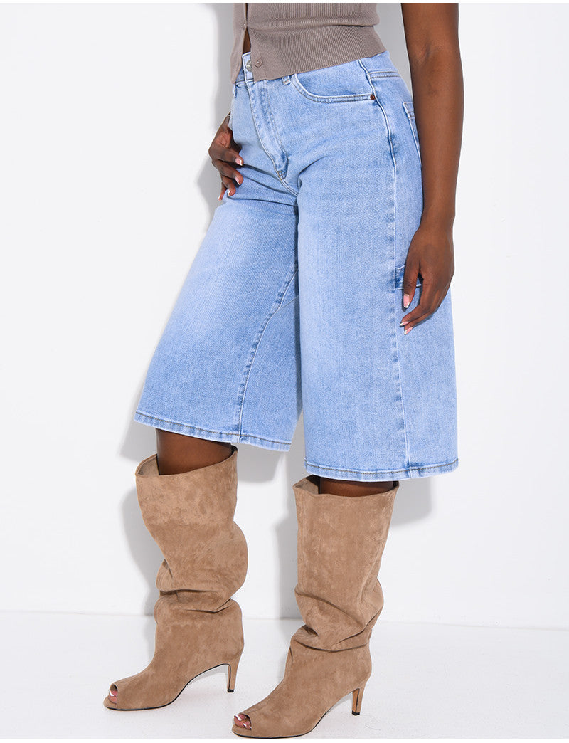 Bermuda en jeans style carpenter