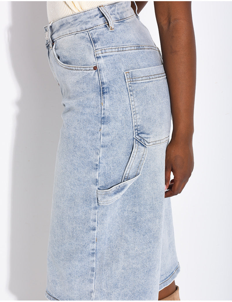Bermuda en jeans style carpenter