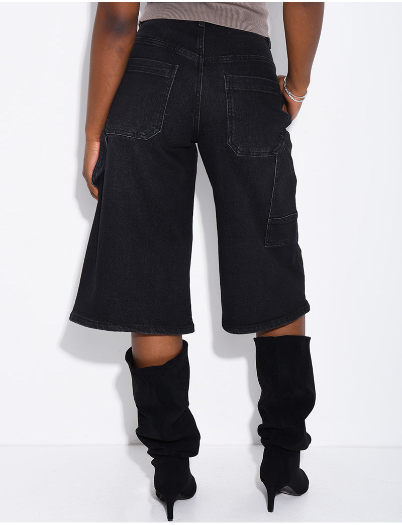 Bermuda en jeans style carpenter