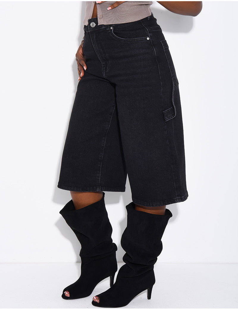 Bermuda en jeans style carpenter