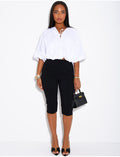 Pantalon capri en tissu stretch