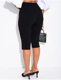 Pantalon capri en tissu stretch