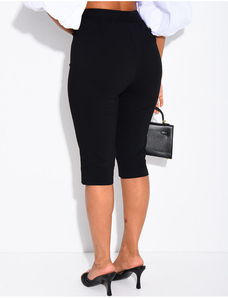 Pantalon capri en tissu stretch