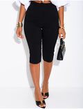 Pantalon capri en tissu stretch