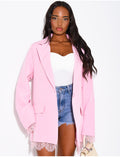 Blazer à bordures dentelle