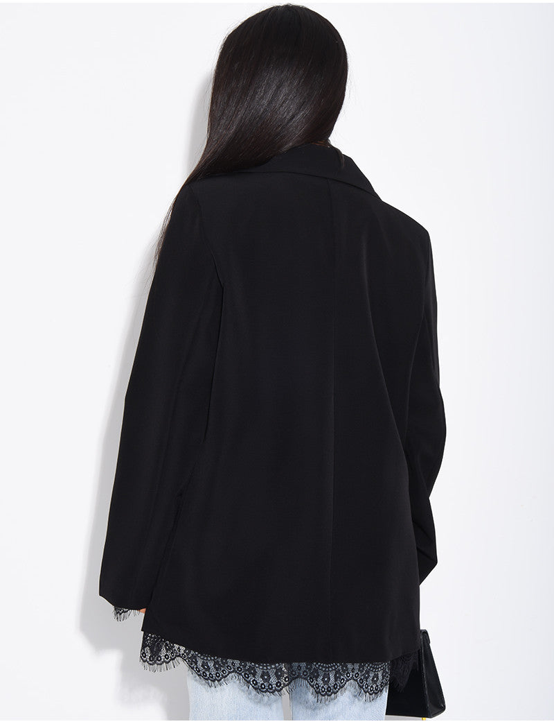 Blazer à bordures dentelle