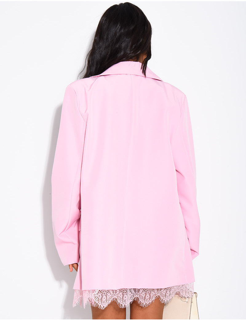 Blazer à bordures dentelle