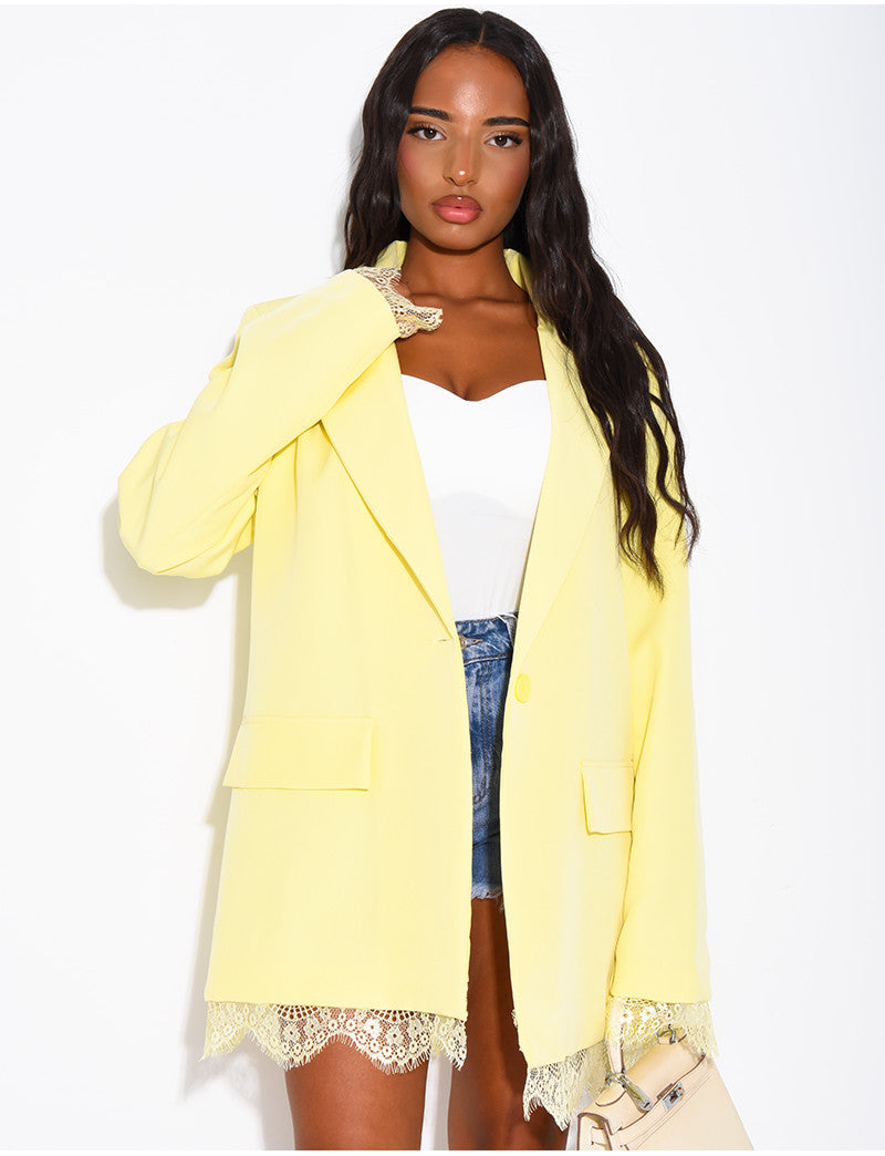 Blazer à bordures dentelle