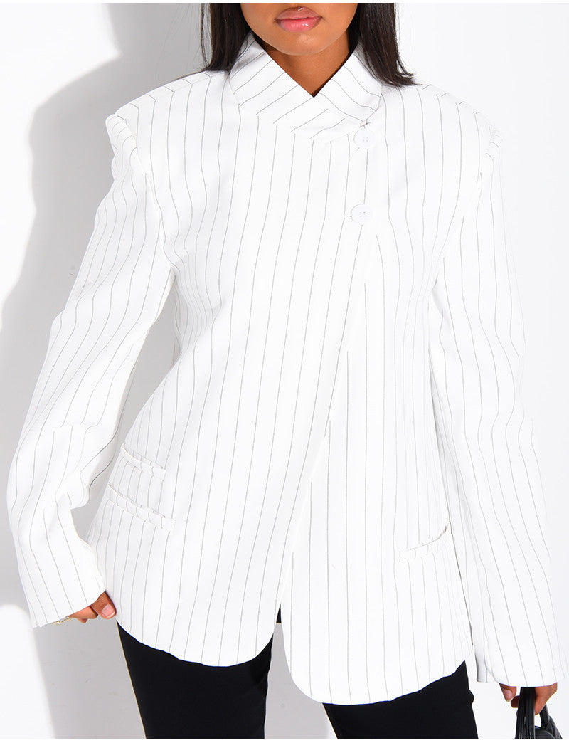 Blazer premium croisé à rayures
