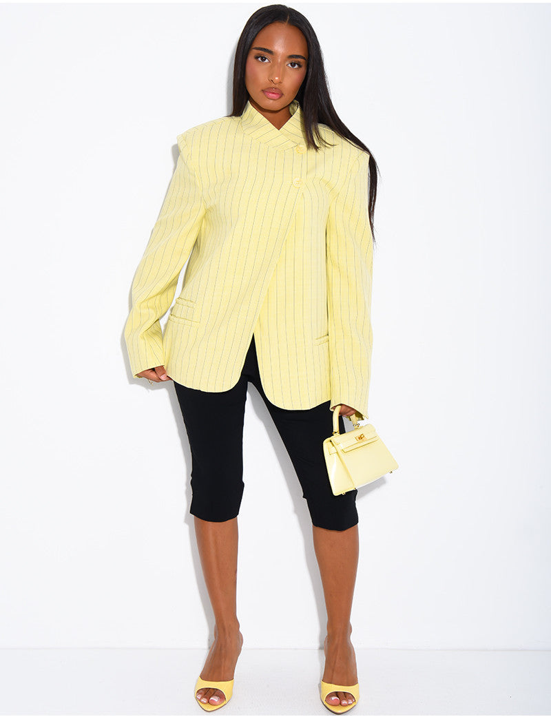 Blazer premium croisé à rayures