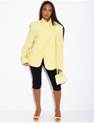 Blazer premium croisé à rayures
