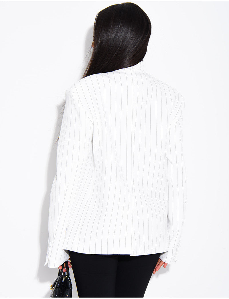 Blazer premium croisé à rayures