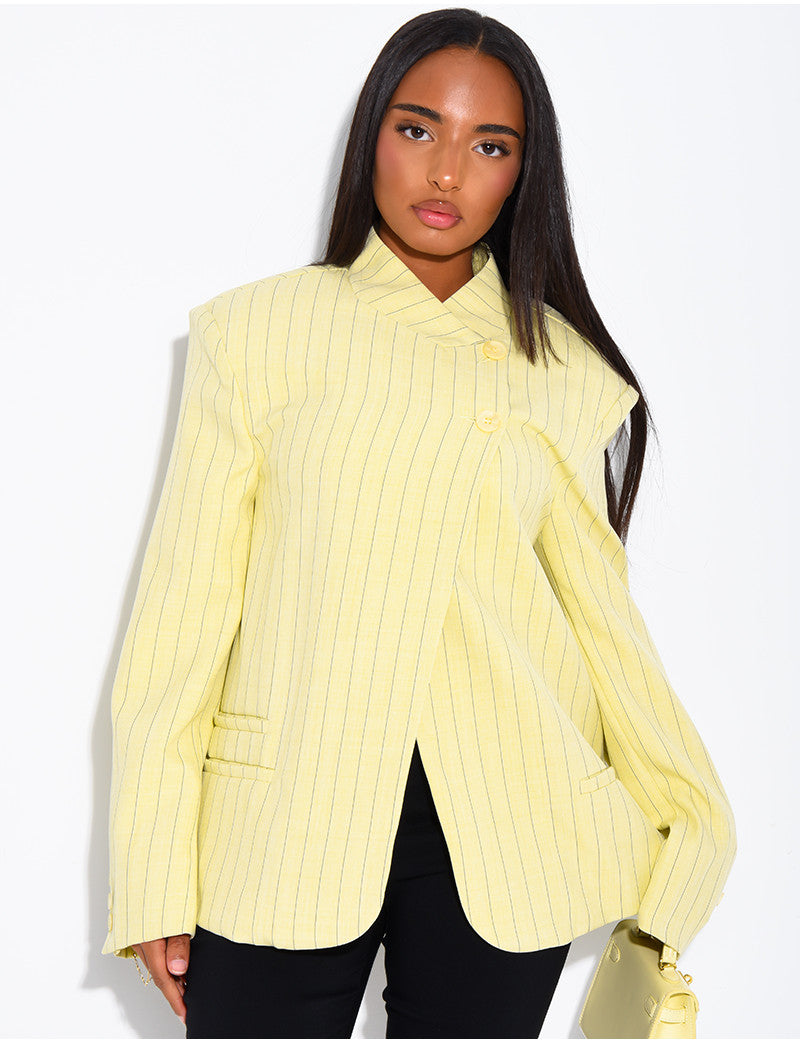 Blazer premium croisé à rayures