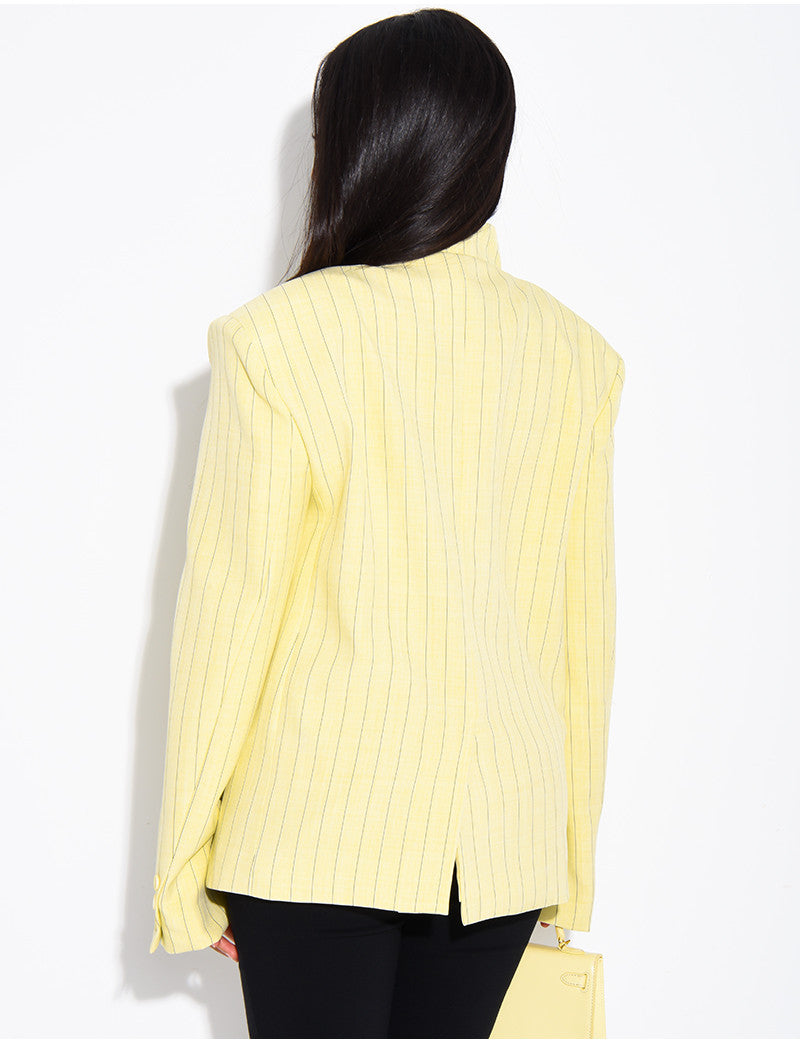 Blazer premium croisé à rayures