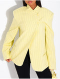 Blazer premium croisé à rayures