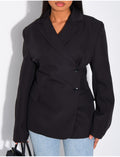 Blazer premium cintré à la taille fermée sur le côté
