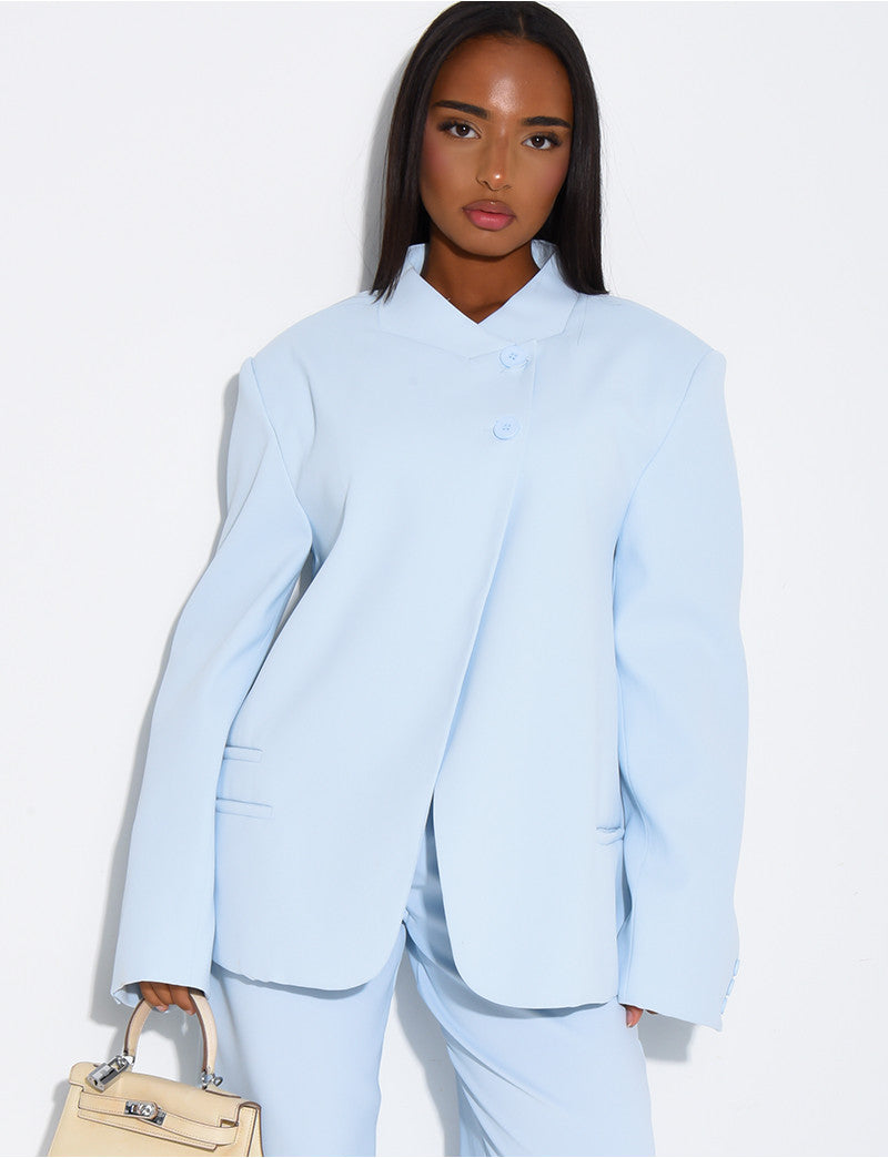 Blazer oversize à boutonnière croisée