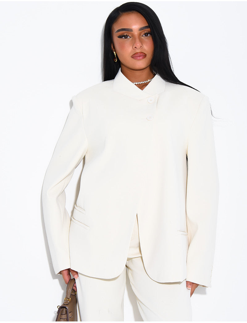 Blazer oversize à boutonnière croisée