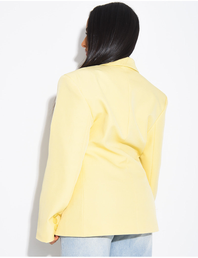 Blazer premium cintré à la taille fermée sur le côté