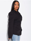 Blazer premium cintré à la taille fermée sur le côté