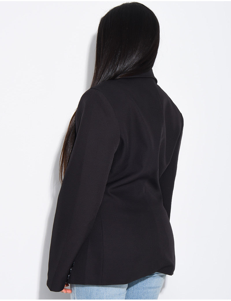 Blazer premium cintré à la taille fermée sur le côté