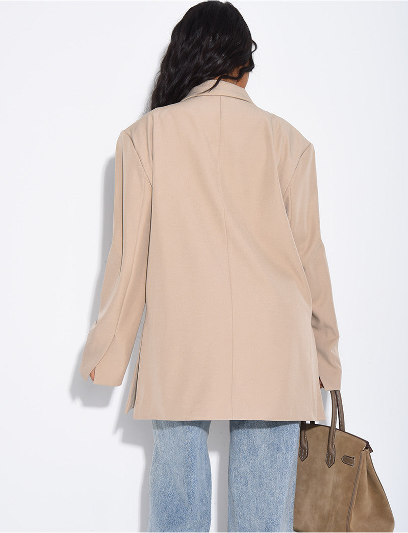 Blazer oversize à fentes sur les côtés