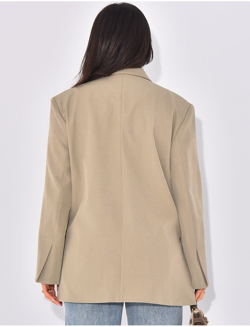 Blazer oversize à fentes sur les côtés
