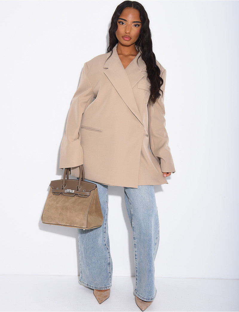 Blazer oversize à fentes sur les côtés
