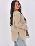 Blazer oversize à fentes sur les côtés